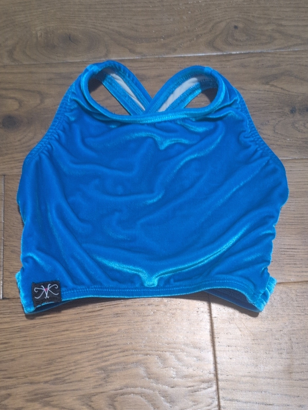 Kandi Kouture Bra Top Blue Velvet Child's Medium Cm